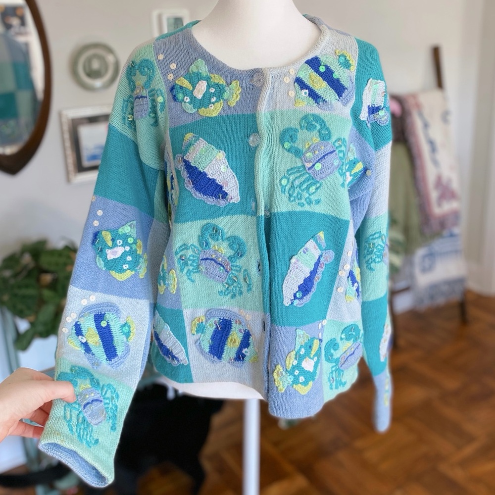 Unique Philip and Jane Gordon Ocean Themed Cardigan